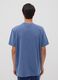 Blue pure cotton short-sleeve logo T-shirt_3