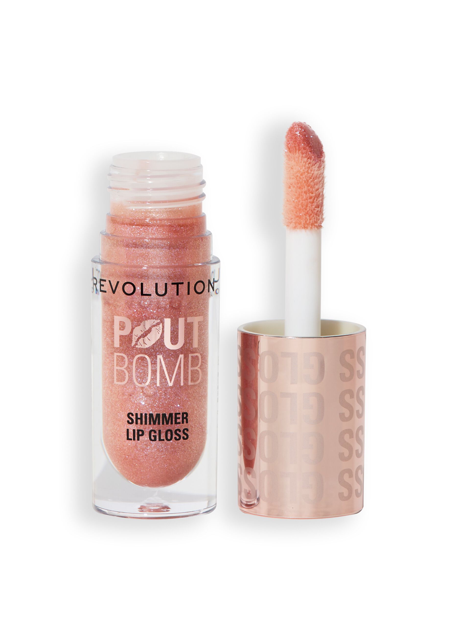 Revolution Pout Bomb Shimmer Gloss Glimmer Nude