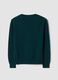 Maglia verde in pura lana con scollo profondo a V_2