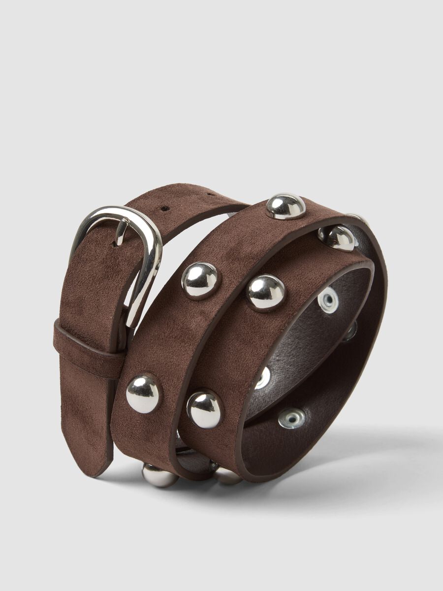 Brown belt with metal studs_2