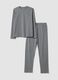 Grey pure organic cotton crew-neck pyjamas_0
