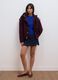 Purple hooded jacket with press-stud fastening_1