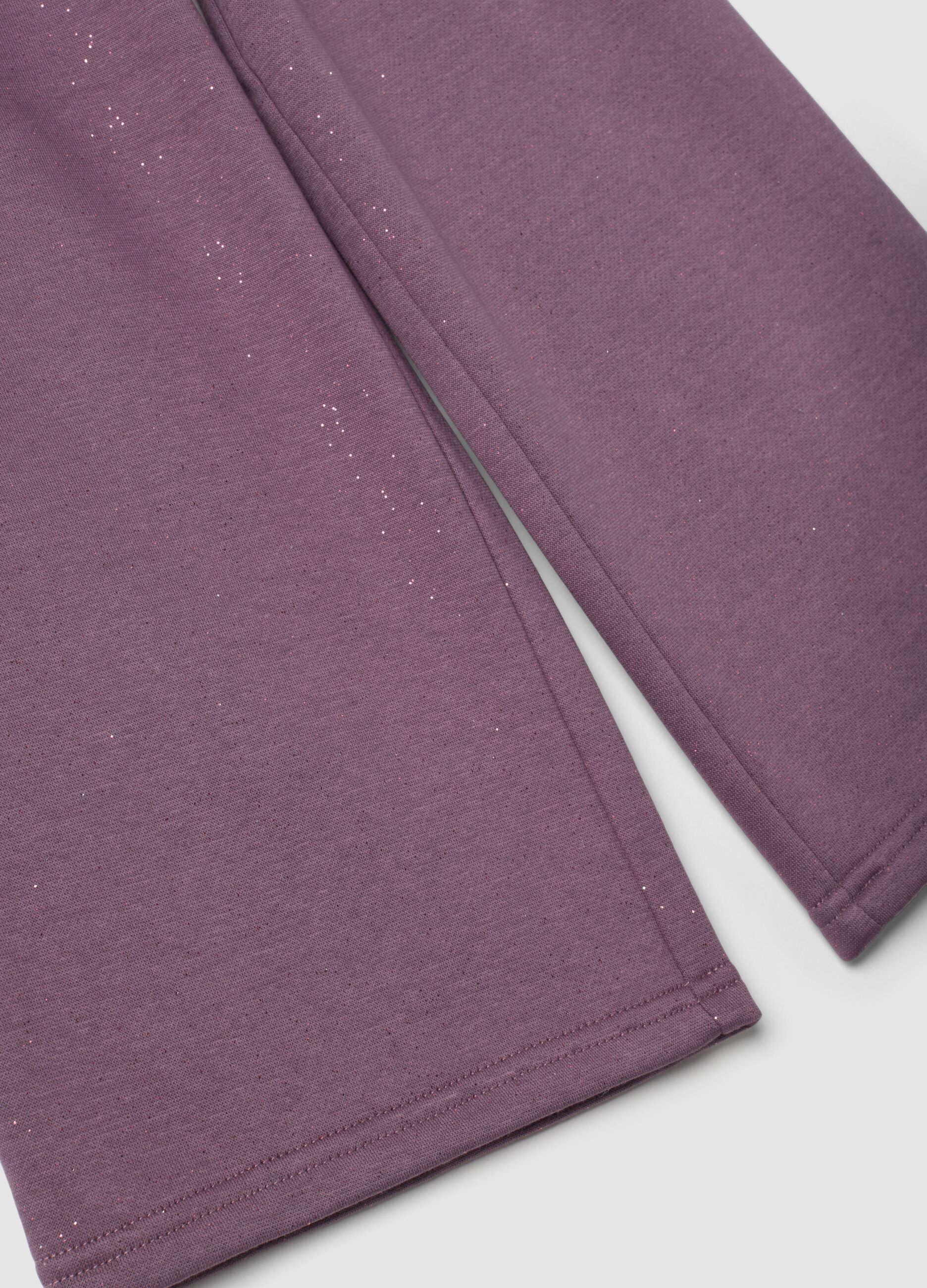 Purple wide-leg joggers with elasticated waistband