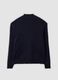 Blue pure cotton zip jacket with knitted sleeves, regular fit_6