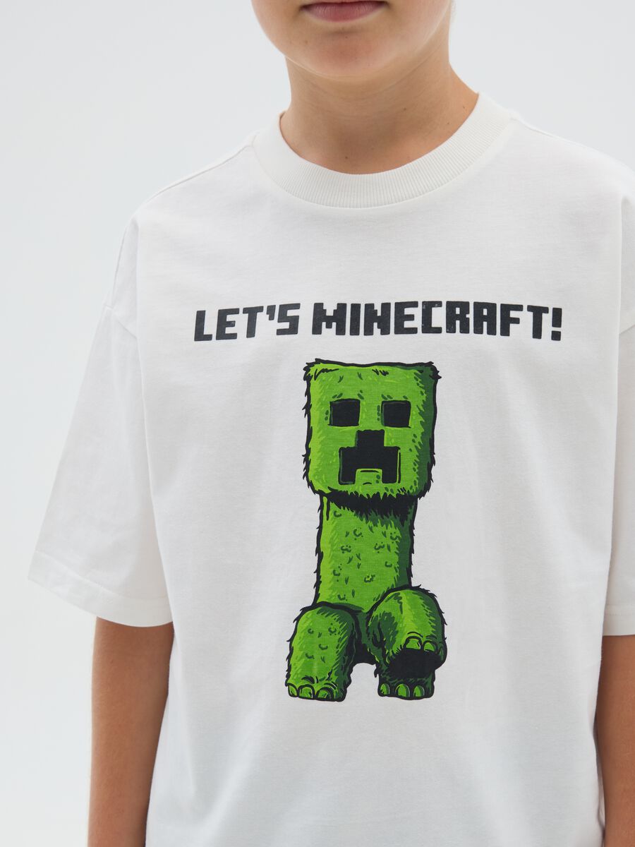 Boy's T-shirt in white pure cotton with print_2