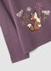 Purple organic cotton T-shirt with stand collar and animal print_2
