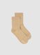 Beige stretch socks with Lurex threads_0
