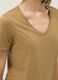 Brown pure cotton V-neck regular fit t-shirt_3