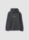 Grey pure cotton hoodie with relaxed-fit print_0