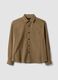 Beige pure cotton poplin shirt with oversized fit_0