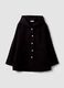 Black regular-fit coat with hood and buttons_0