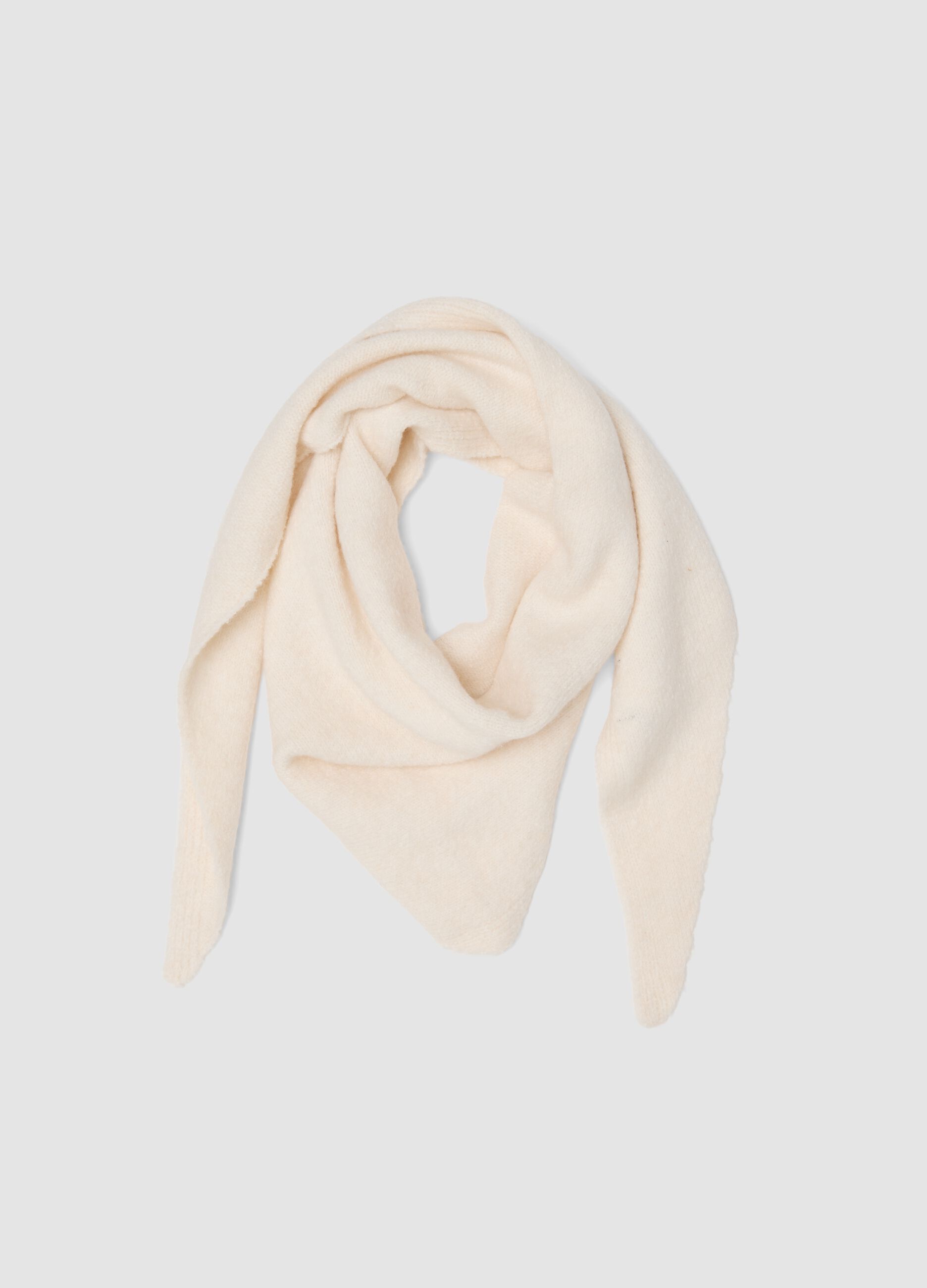 Beige stretch-fabric scarf