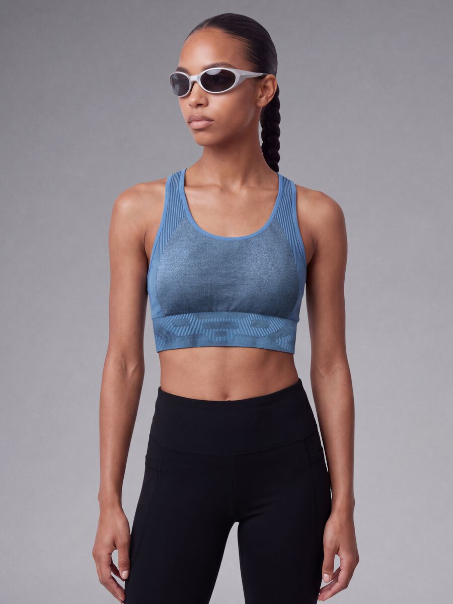 Blue sports bra in stretch fabric ALTAVIA RUNNING_0