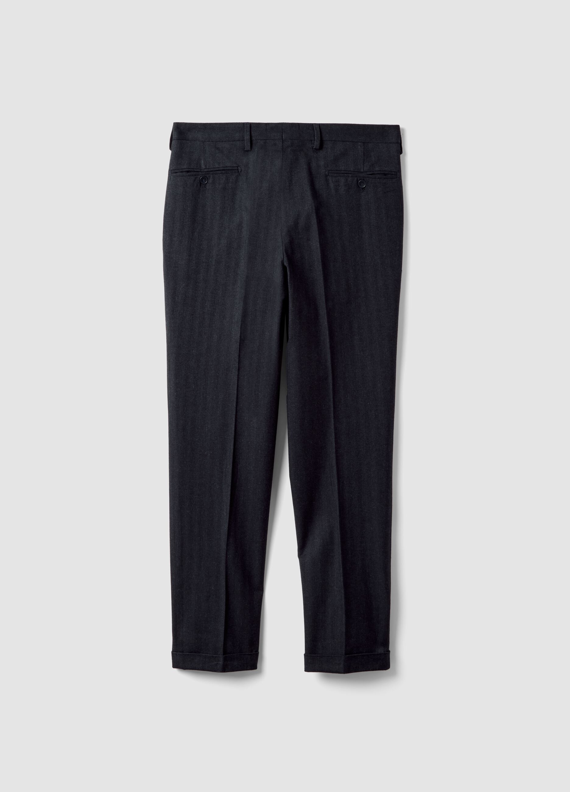 Blue trousers in stretch viscose and wool
