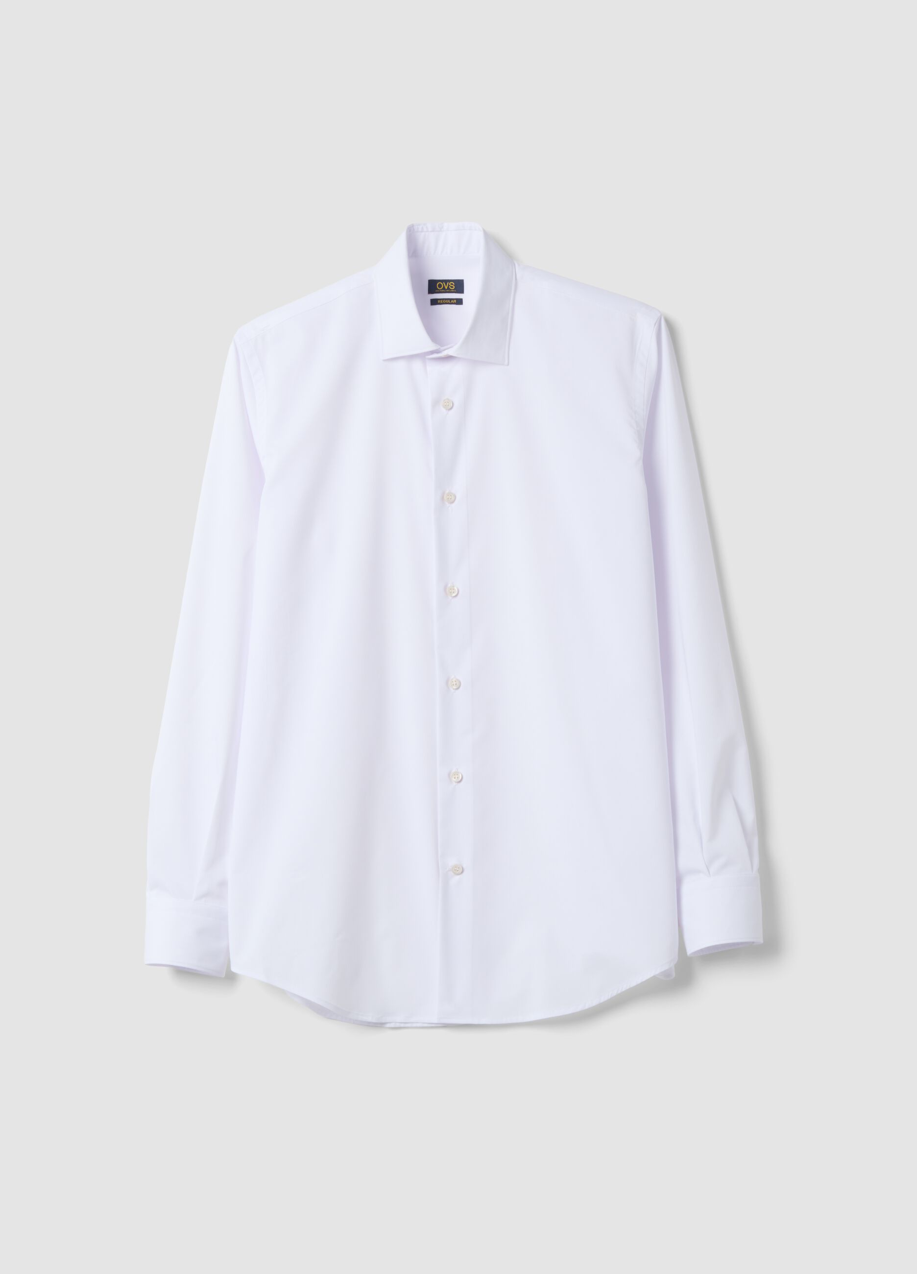Camicia bianca in popeline di misto lyocell easy iron regular fit