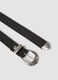 Black genuine leather belt with engraved buckle_1