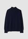 Blue pure wool jumper with raised neck, oversized fit_2