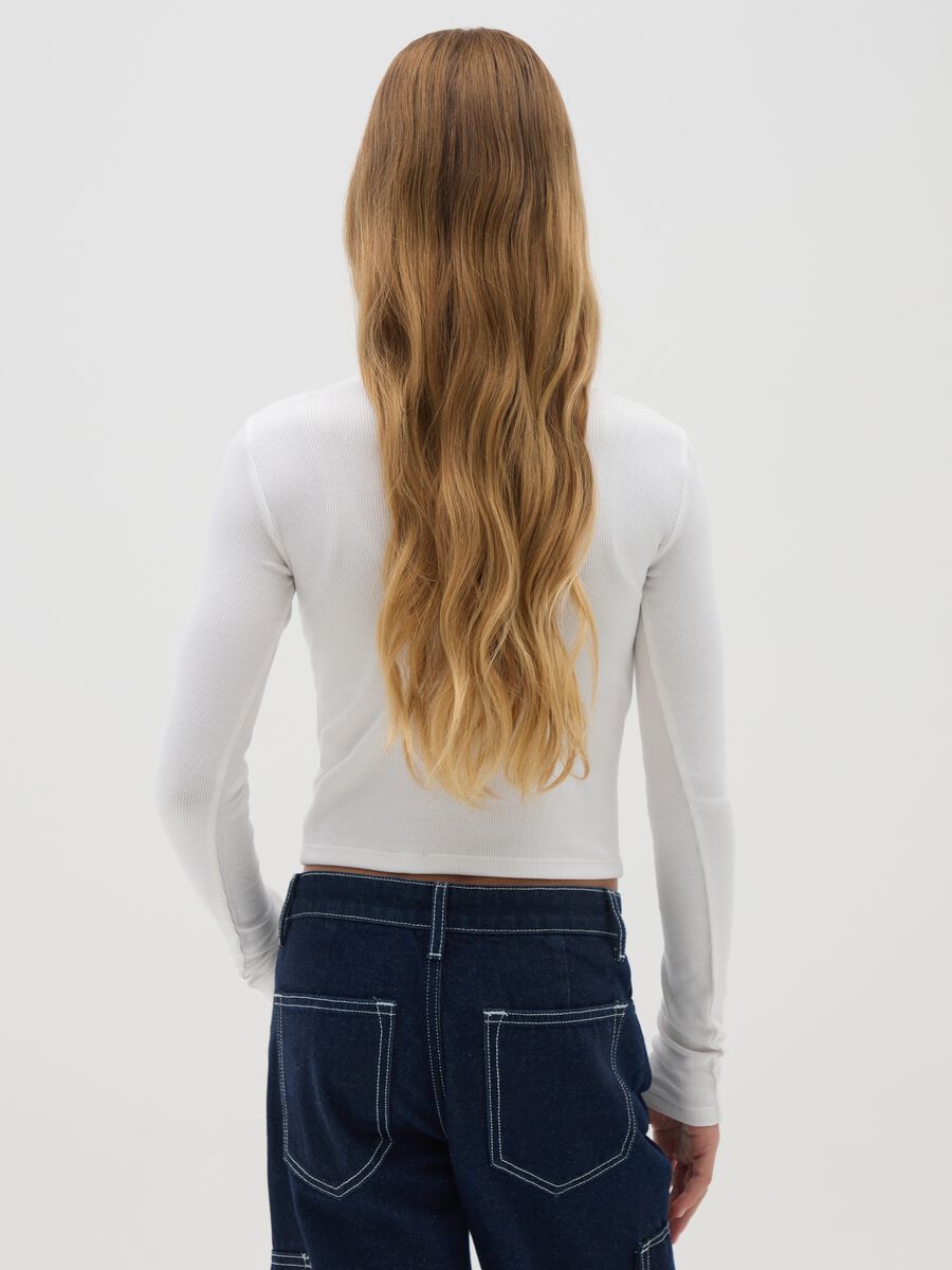 White stretch cotton girl's T-shirt_1