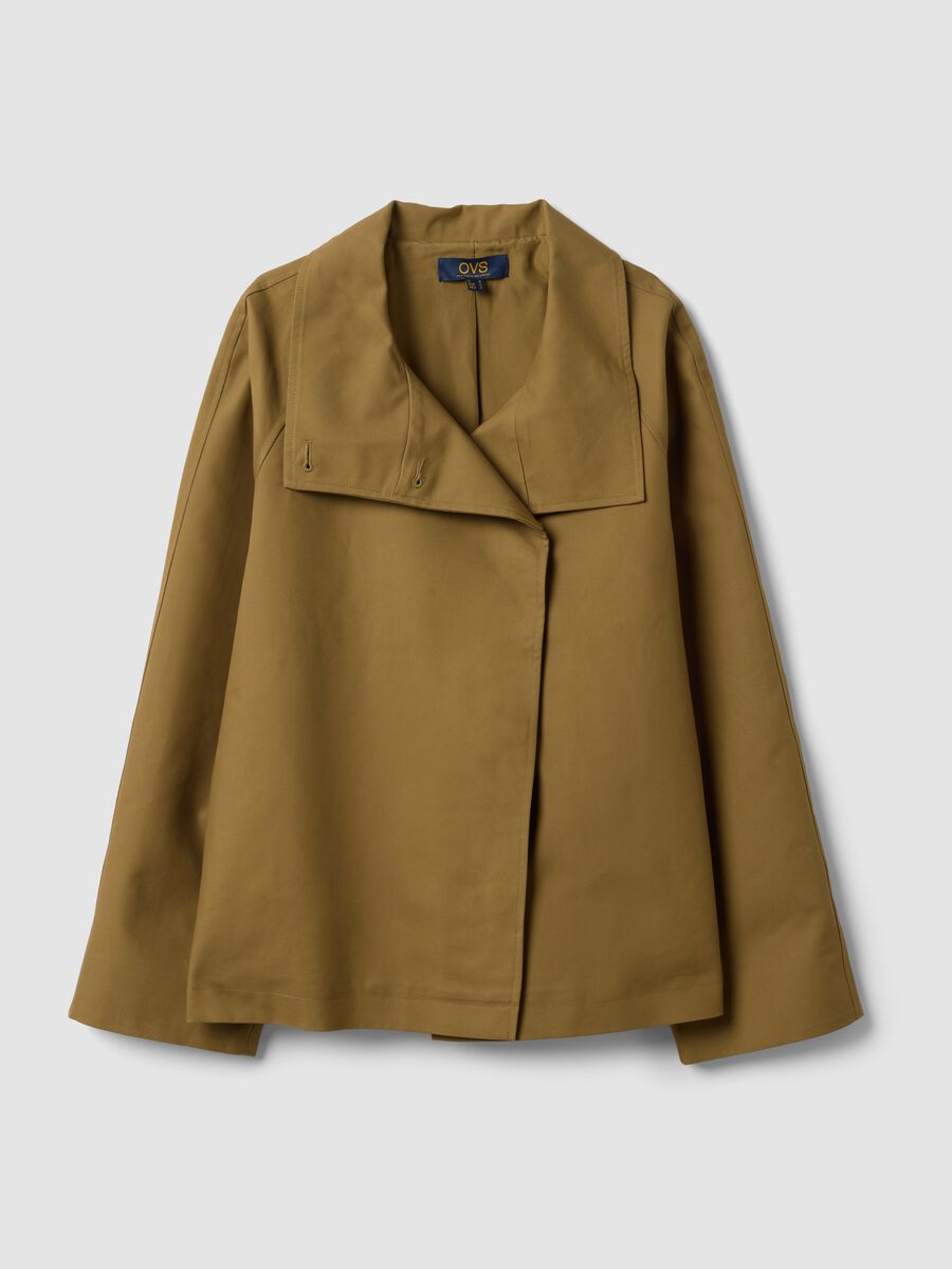 Green pure cotton jacket with buttons, regular fit_4