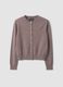 Cardigan grigio in pura lana con girocollo e bottoni regular fit_4