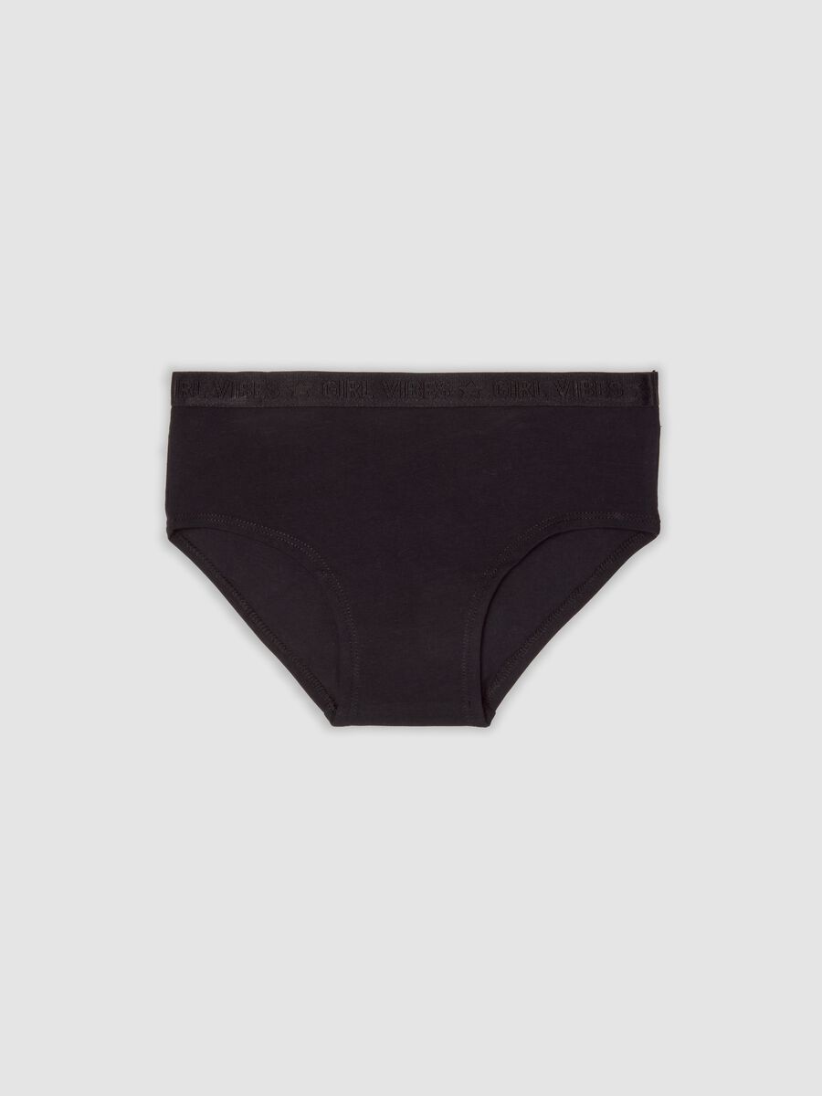 Black organic stretch cotton culotte briefs_0