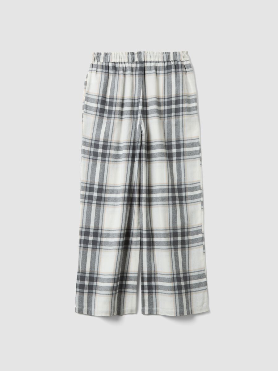 White checked organic pure cotton flannel pyjama bottoms_2