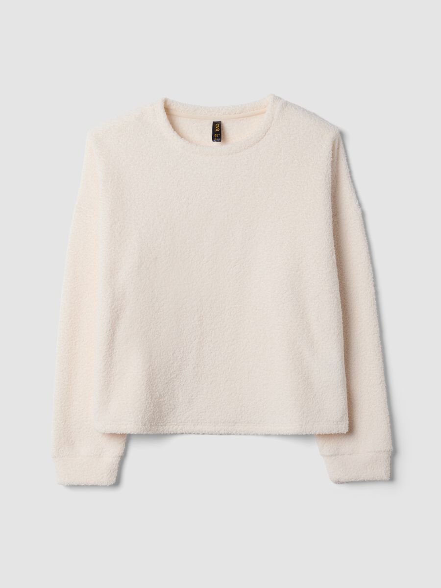 White stretch crew-neck pyjamas_4