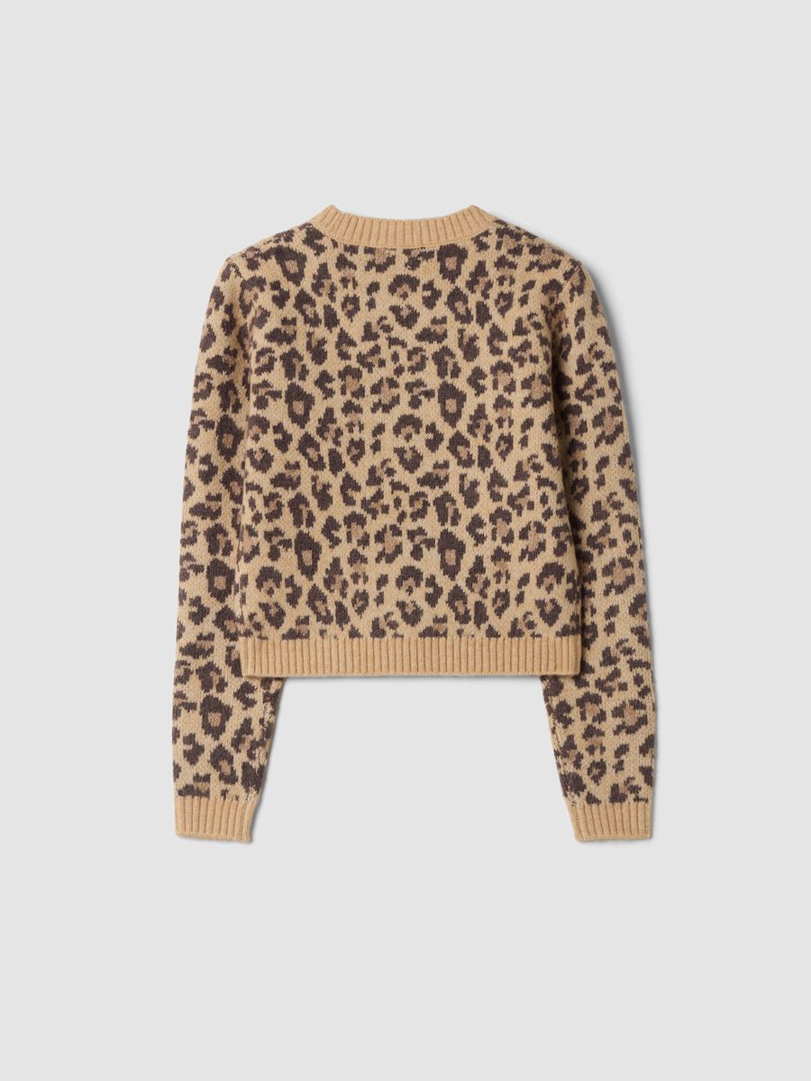 Beige crew-neck jumper in stretch wool_1