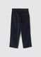 Navy ribbed stretch-cotton chino trousers, regular fit_1