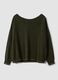 Green regular-fit wool-blend jumper with contrast trim_0
