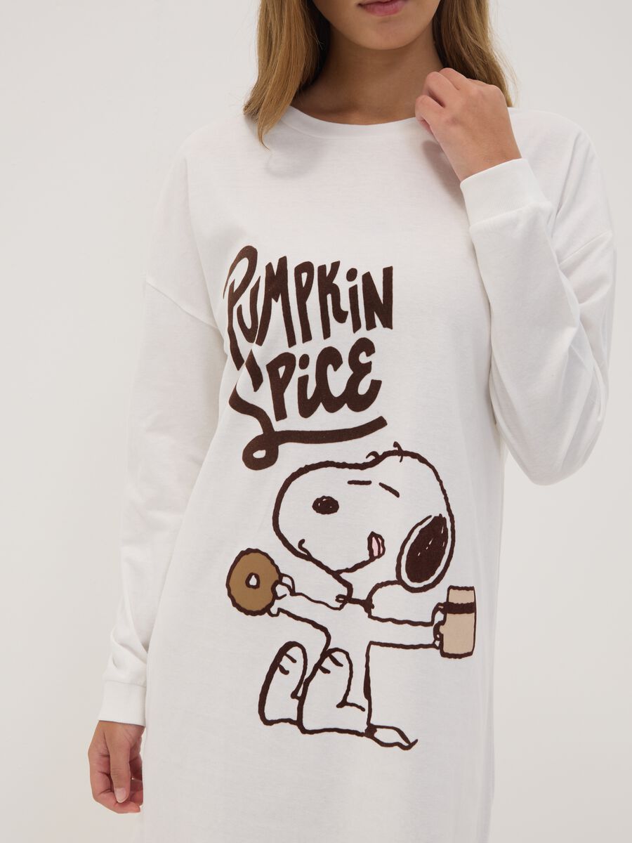 Cream white pure cotton nightshirt with Peanuts print_2