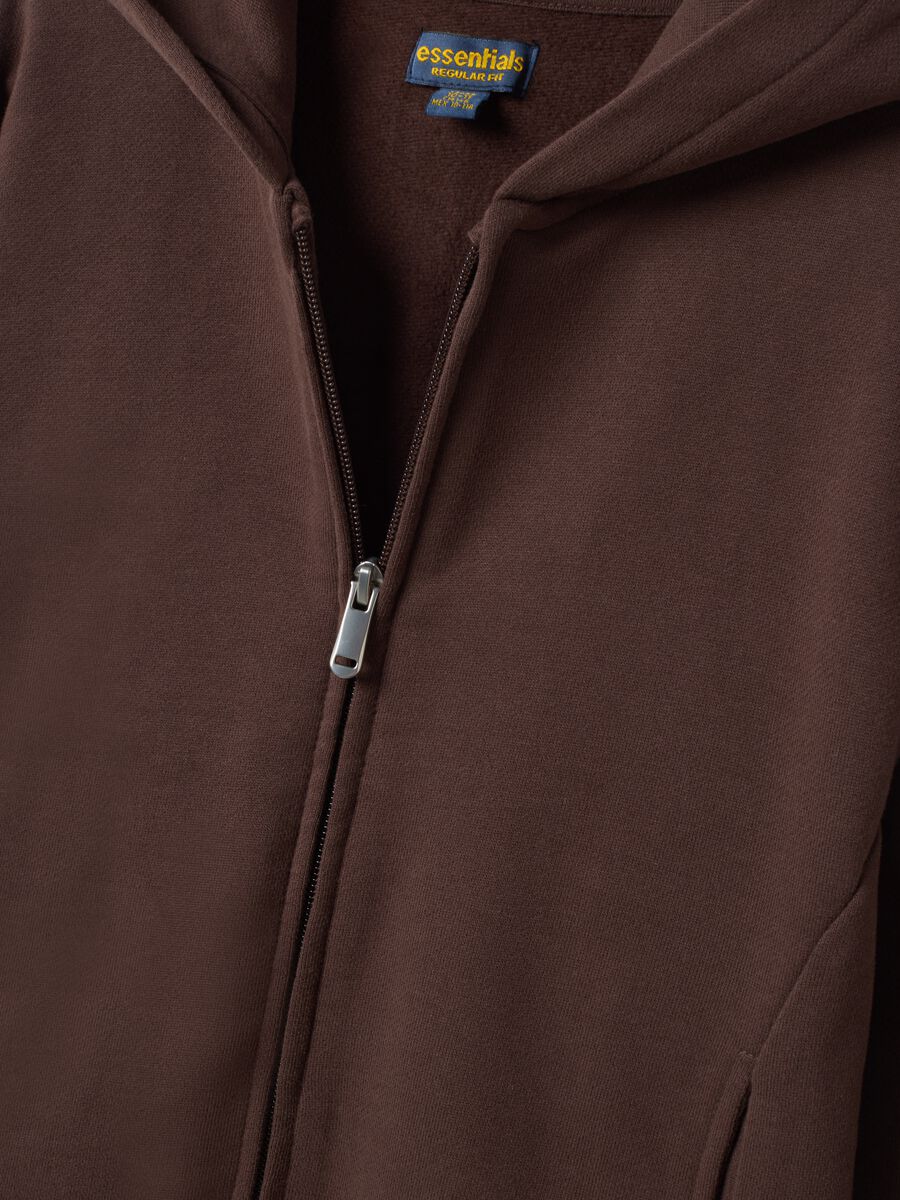 Dark brown pure organic cotton crew-neck sweatshirt_2
