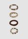 Beige jacquard-pattern hair tie set_1