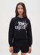 Cropped sweatshirt with foil print_0