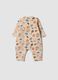 Tutina beige in puro cotone organico con stampa animali_1
