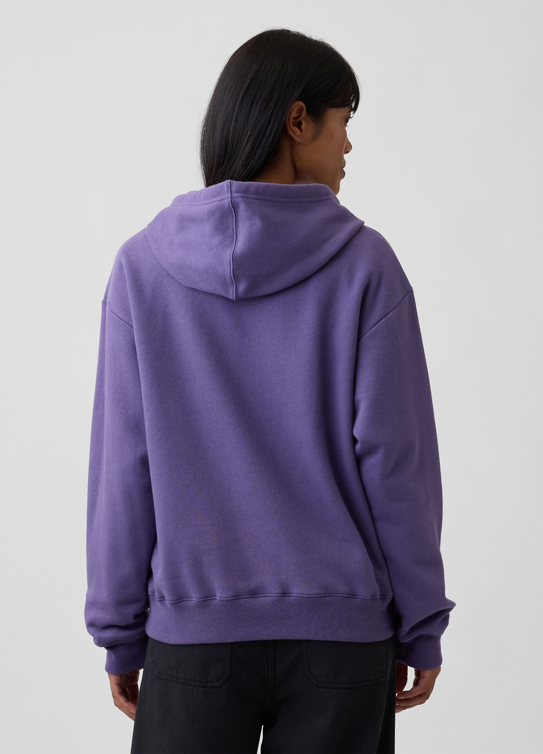 Blackberry purple cotton-blend hoodie with embroidered GAP logo