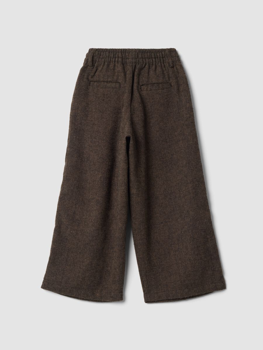 Brown wide-leg trousers with elasticated waist_1