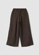 Brown wide-leg trousers with elasticated waist_1