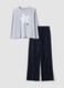 Grey organic cotton and viscose blend crew-neck pyjamas_4
