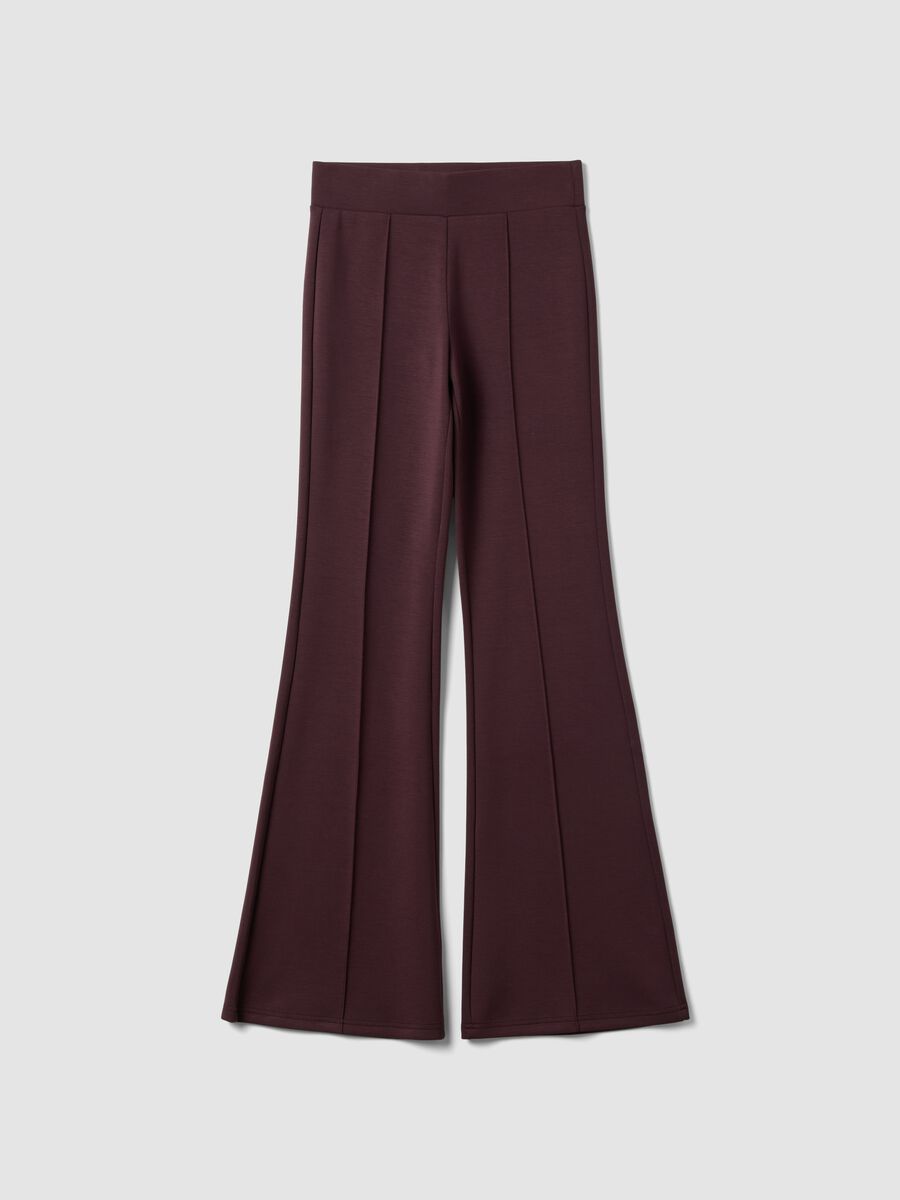 Pantaloni viola flare in modal elasticizzato_5