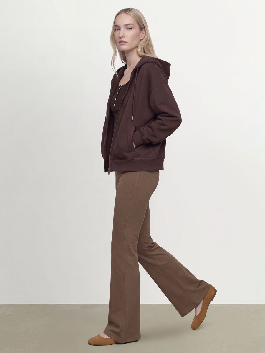 Brown flare-fit leggings in stretch viscose jersey_2