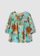 Blue pure cotton blouse with floral print_4
