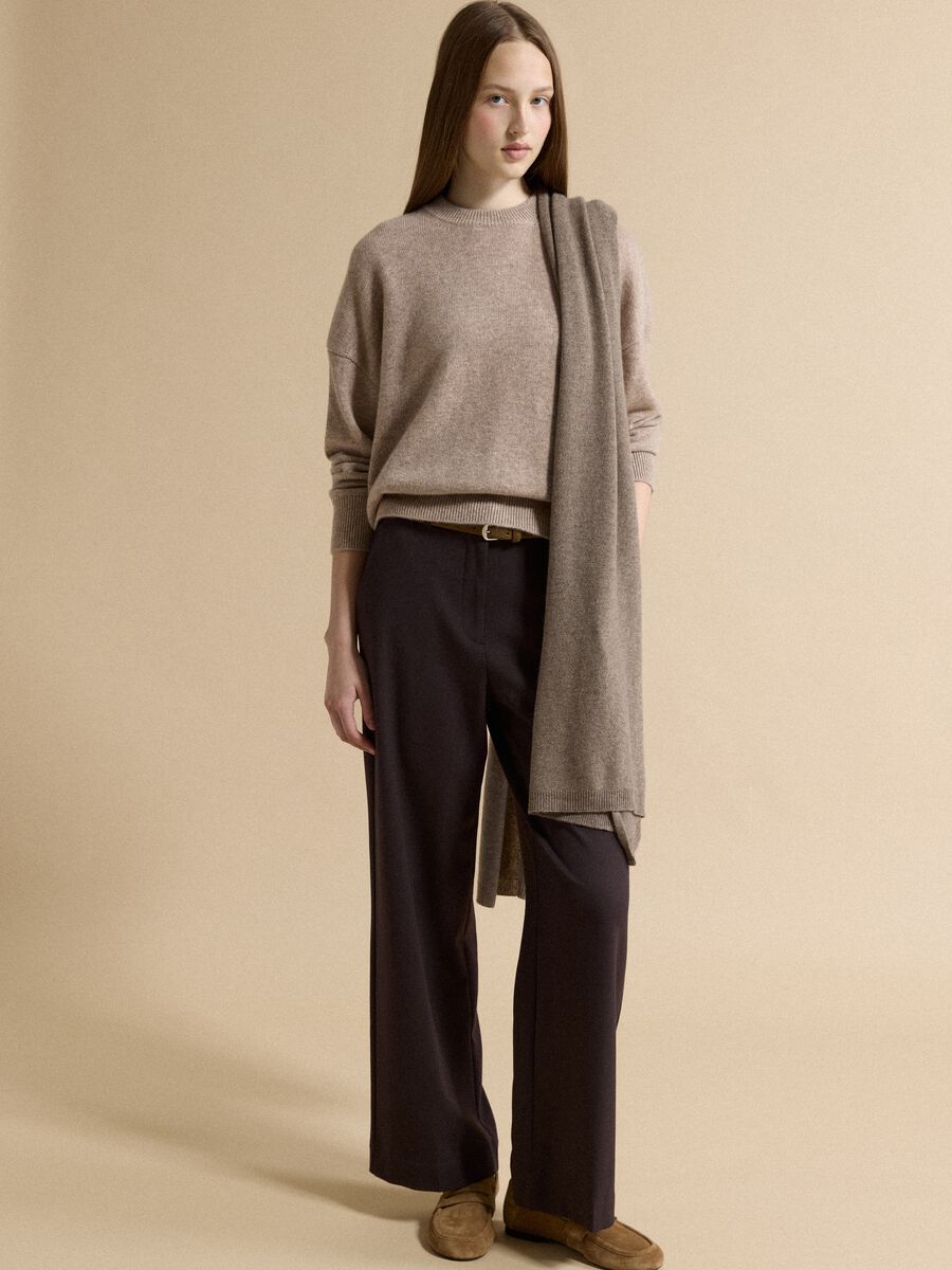 Beige pure cashmere scarf_3