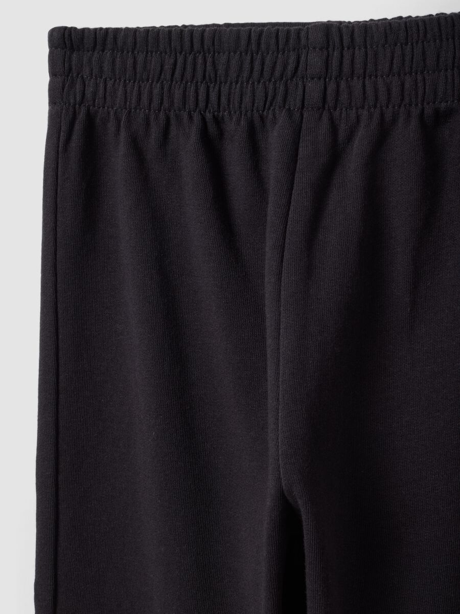 Black pure cotton regular-fit joggers for girls_3