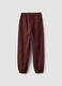 Red stretch cotton joggers with elasticated cuffs, comfort fit_2