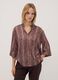 Brown regular-fit striped print blouse_0
