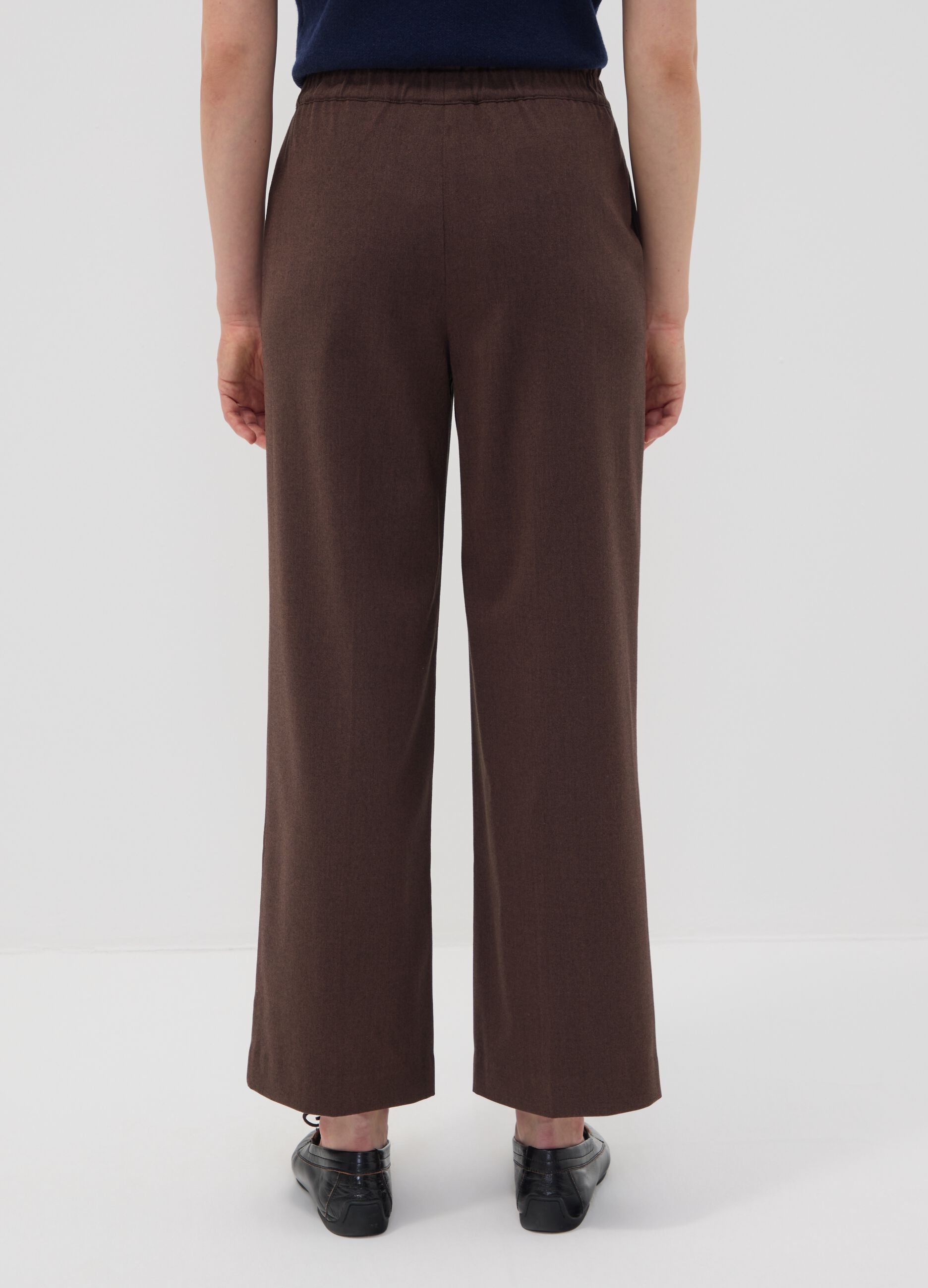 Jogger The Iconic Pants marroni wide leg in viscosa elasticizzata