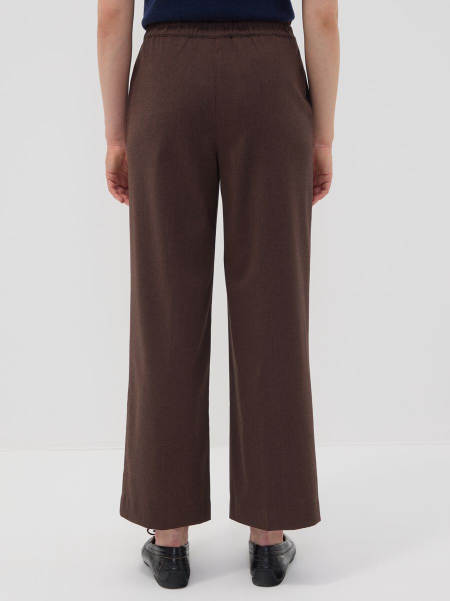 The Iconic Pants brown wide-leg joggers in stretch viscose_2