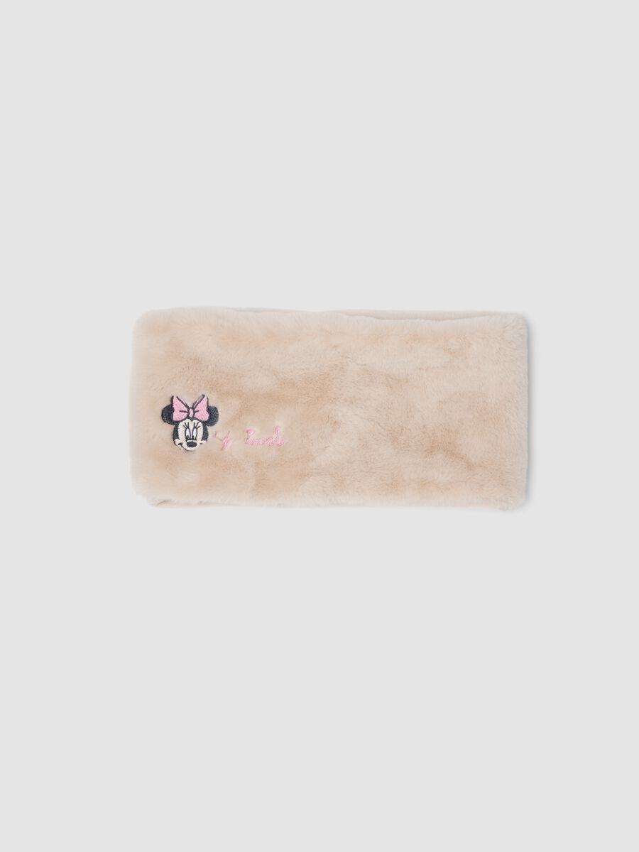 White Minnie embroidered scarf_0