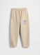 Beige trousers in cotton and polyester blend_0